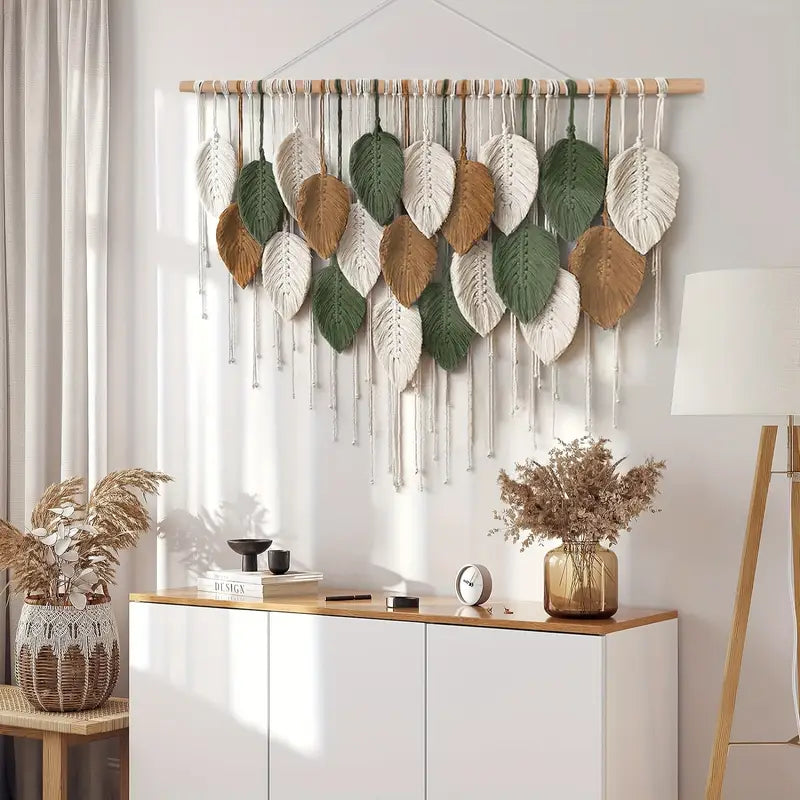 Tapiz Boho de Hojas Colgantes
