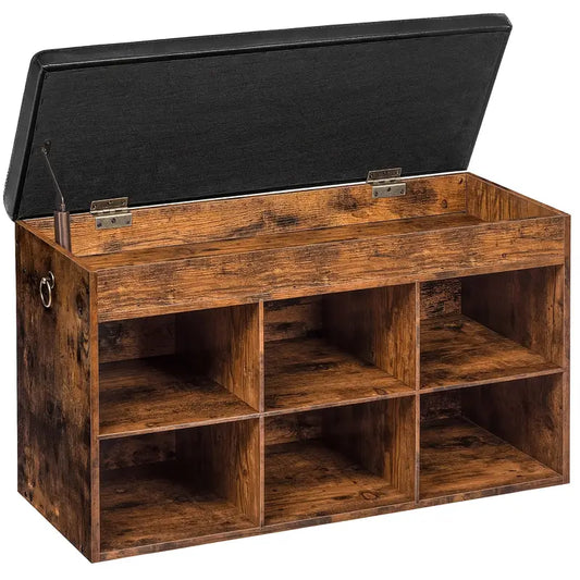 Banco Organizador Vintage con Asiento Acolchado