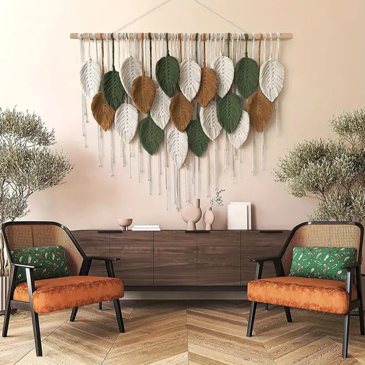 Tapiz Boho de Hojas Colgantes