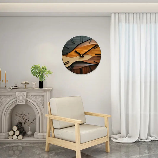 Reloj de Pared “Ondas de Madera”